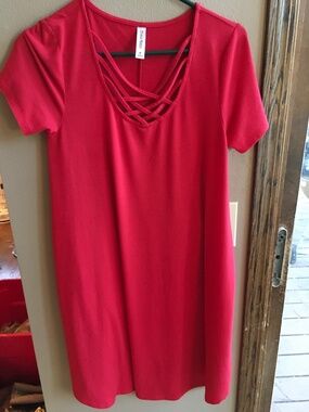 Red knock around dress